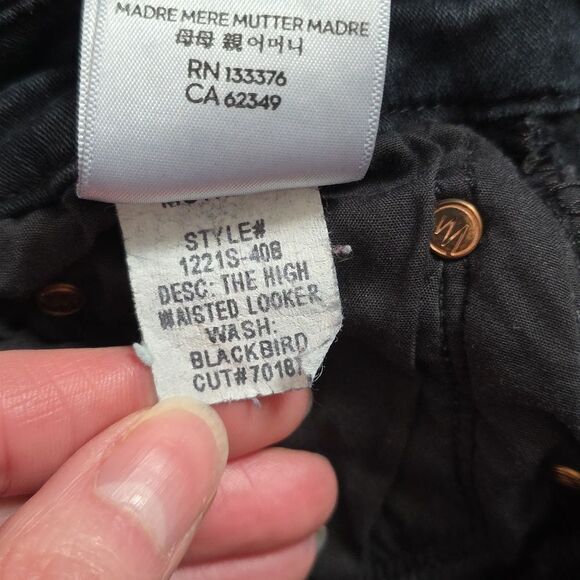Mother Jeans High Waisted Looker Denim Skinny Jeans Black Size 29 - Picture 13 of 13